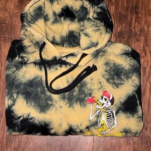 DIKOTOMY Tie Dye Hoodie Men's Medium Pullover Sweatshirt Long Sleeve  skeleton